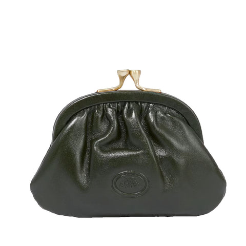 The Bridge Leather Clip Top Change Purse - Green - Style: 01308801