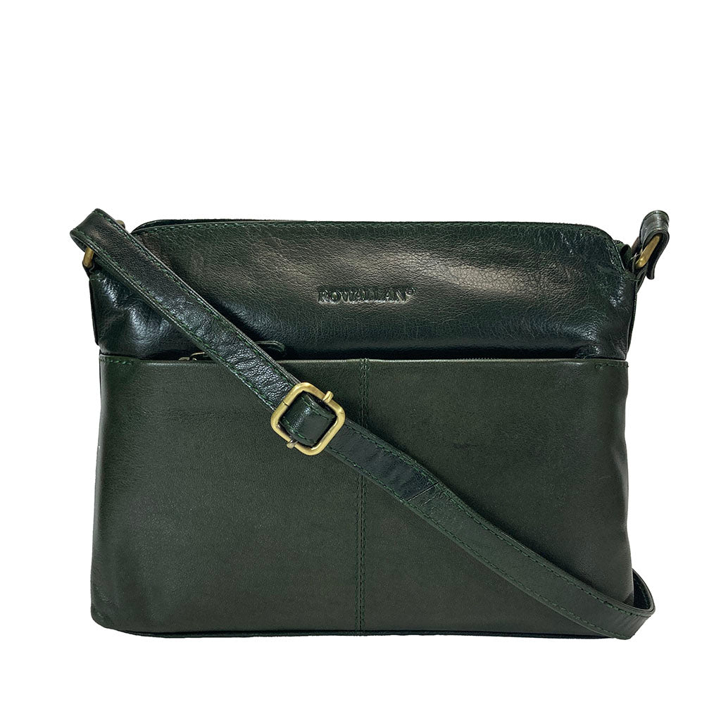Rowallan Leather Cross Body/ Shoulder Bag - Style: 311843 Supatra - Green