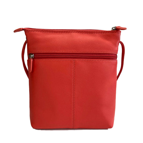 ili New York Leather Cross Body Bag RFID Protected - Style: 6661 - Coral