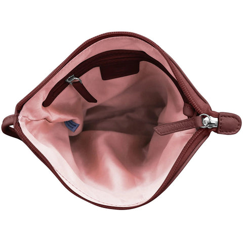 ili New York Leather Cross Body Bag RFID Protected - Style: 6661 - Merlot