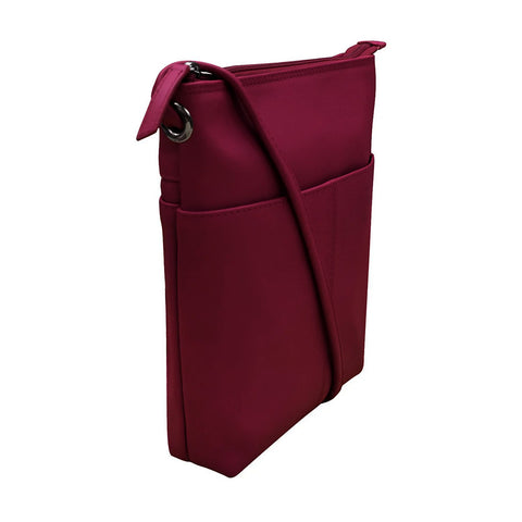 ili New York Leather Cross Body Bag RFID Protected - Style: 6661 - Merlot