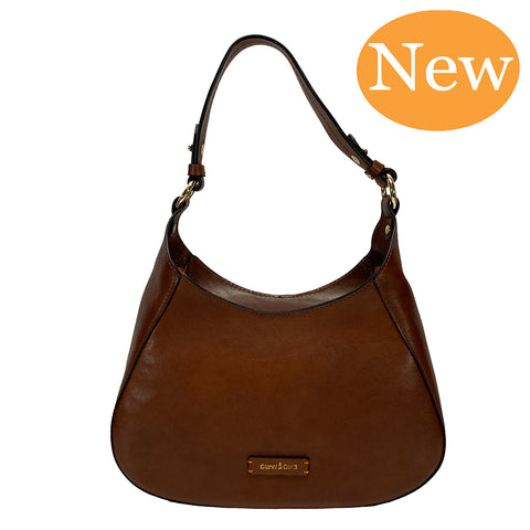 Gianni Conti Zip Top Shoulder Bag Multiway  - Style: 910768 Tan