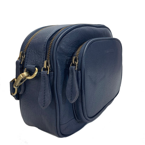 Rowallan Leather Oval Cross Body Bag - Style: 31-2685 Longton - Navy