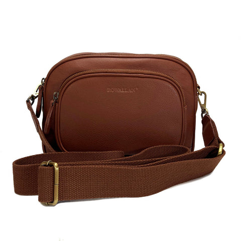 Rowallan Leather Oval Cross Body Bag - Style: 31-2685 Longton - Cognac