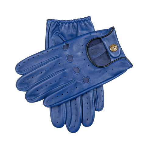 Dents Delta Mens Classic Leather Driving Gloves - Style: 5-1011 - Royal Blue