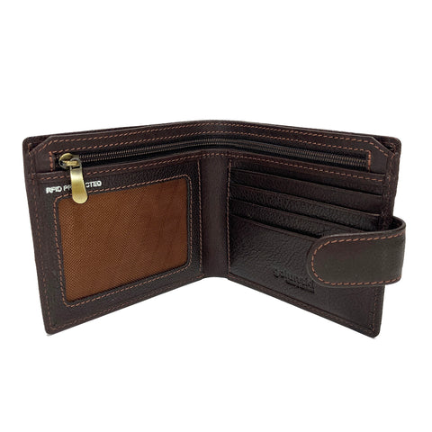 Golunski RFID  Leather Tab Wallet - Style: RF4 - Brown