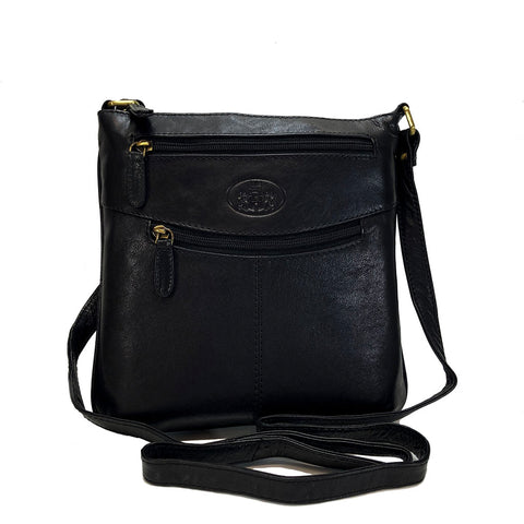 Rowallan Leather Slim Cross Body Bag - Style: 31-1840 Supatra - Black