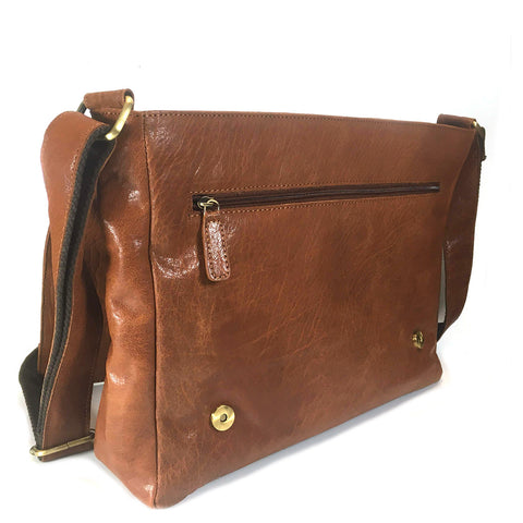 Rowallan Veneer Leather Messenger Bag - Style 31-1423  Tan