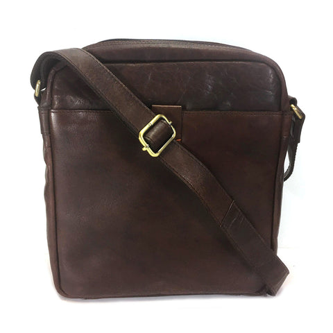 Rowallan Espana Leather Messenger Cross Body Bag - Style: 31-9796  Brown