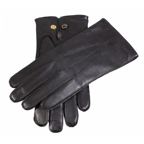 Dents Mendip Mens Wool Lined Leather Gloves with Presstud Fastening - Style: 5-1510