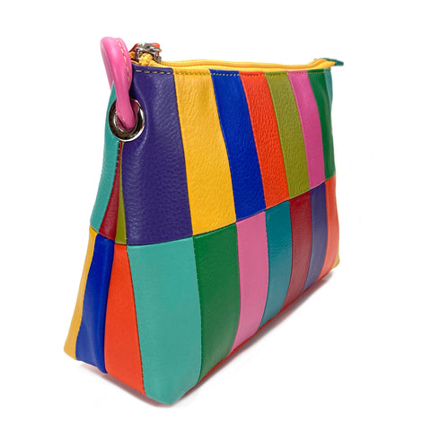 ili New York Leather Cross Body Bag RFID Protected - Style: 6024 - Rainbow