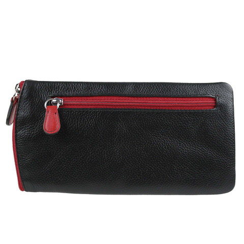 ili New York Leather Glasses Case - Style: 6462 Black/Red