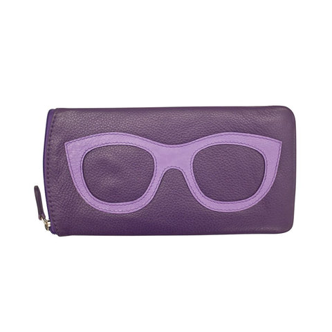 ili New York Leather Glasses Case - Style: 6462 - Purple