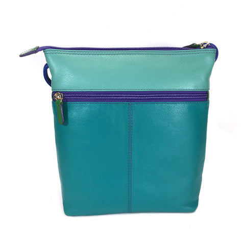 ili New York Leather Cross Body Bag RFID Protected - Style: 6631 - Cool Tropics