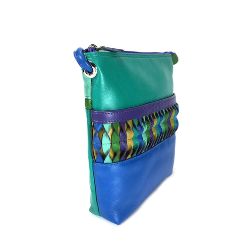 ili New York Leather Cross Body Bag RFID Protected - Style: 6631 - Cool Tropics