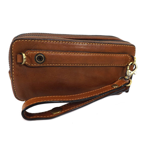 Gianni Conti Leather Wrist Bag / Large Wallet Purse - Style: 912200