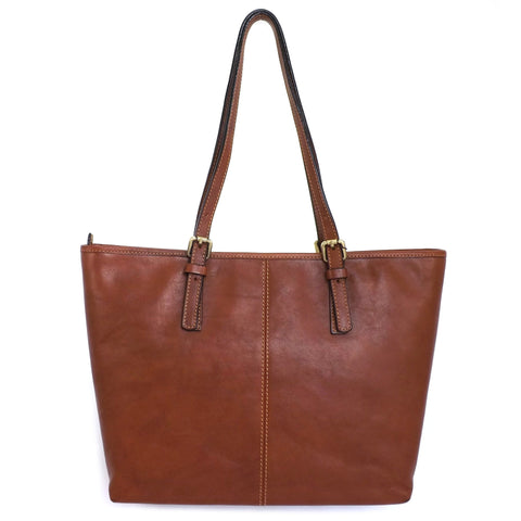 Gianni Conti Zip Top Shoulder Tote Bag - Style: 913180 Tan