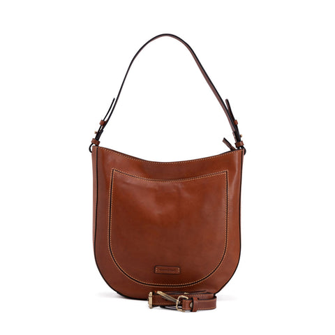 Gianni Conti Zip Top Shoulder Bag -  Lindy - Style: 913443 Tan