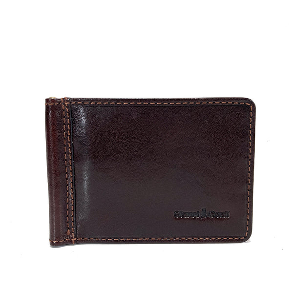 Gianni Conti Leather Money Clip Wallet - Style: 9407034 - Brown 