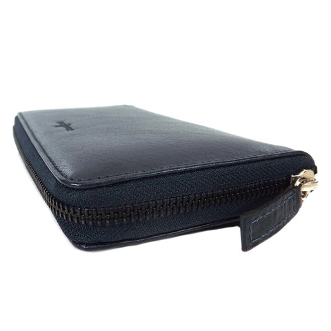 Gianni Conti Purse - Large Leather Zip Around - Style: 9408106 - Navy Blue