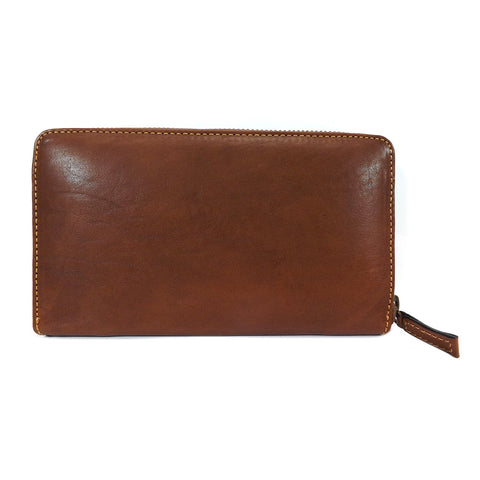 Gianni Conti Purse - Large Leather Zip Around - Tan - Style: 918106