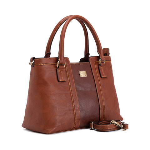 Gianni Conti Classic Grab / Multiway Bag - Style: 9433228 Cognac Dark Brown
