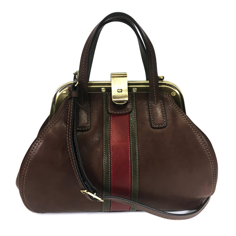 Gianni Conti  Small Gladstone Bag - Style: 973882 - Dark Brown Multi