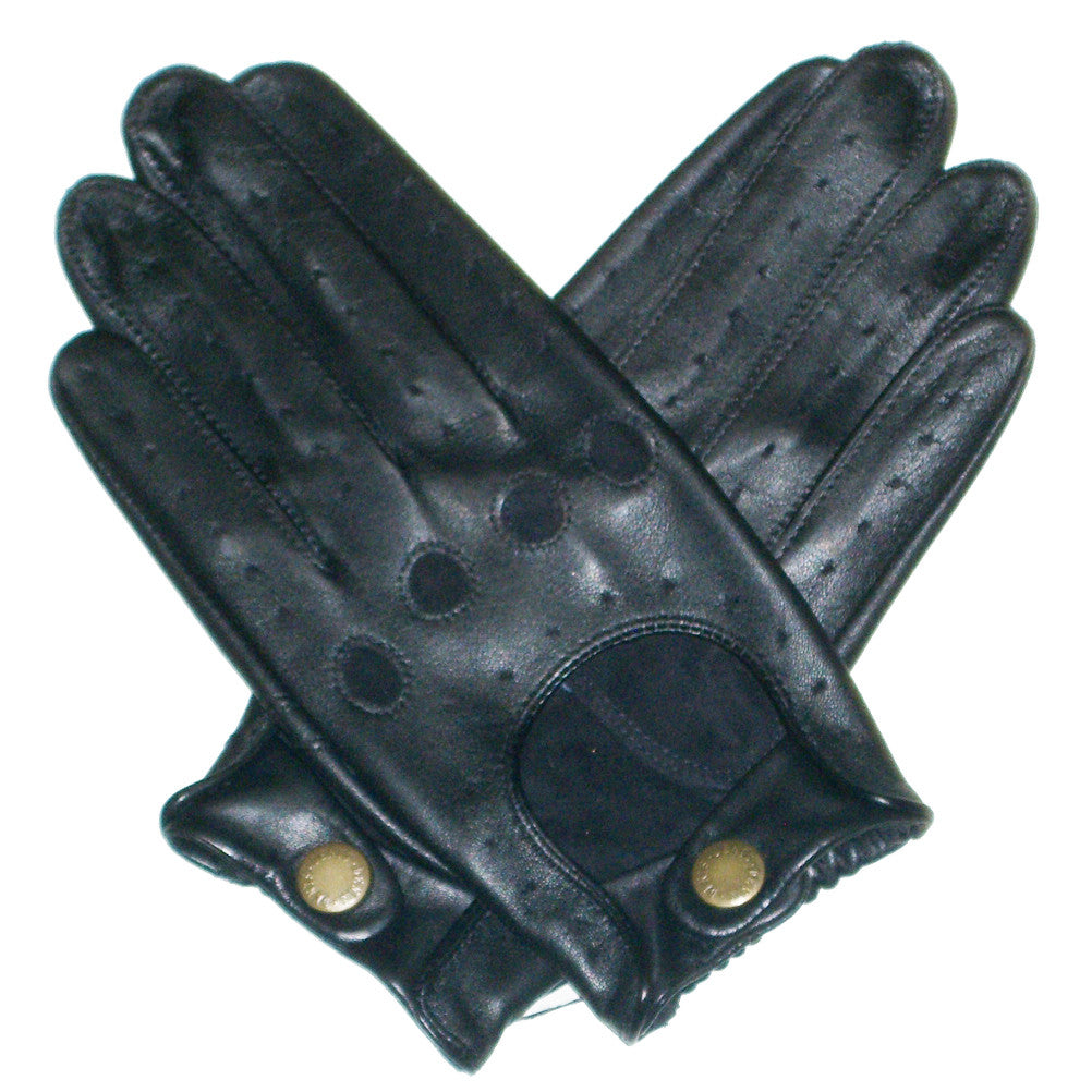 Dents Delta Mens Classic Leather Driving Gloves - Style: 5-1011 - Black