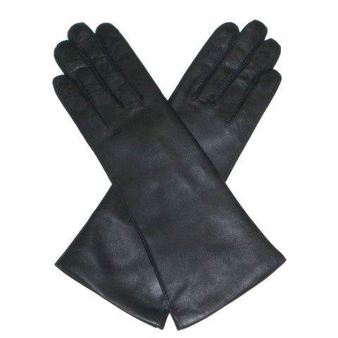 Dents Helene  Women's 100% Cashmere Lined Long Plain Leather Gloves - Style: 7-1096