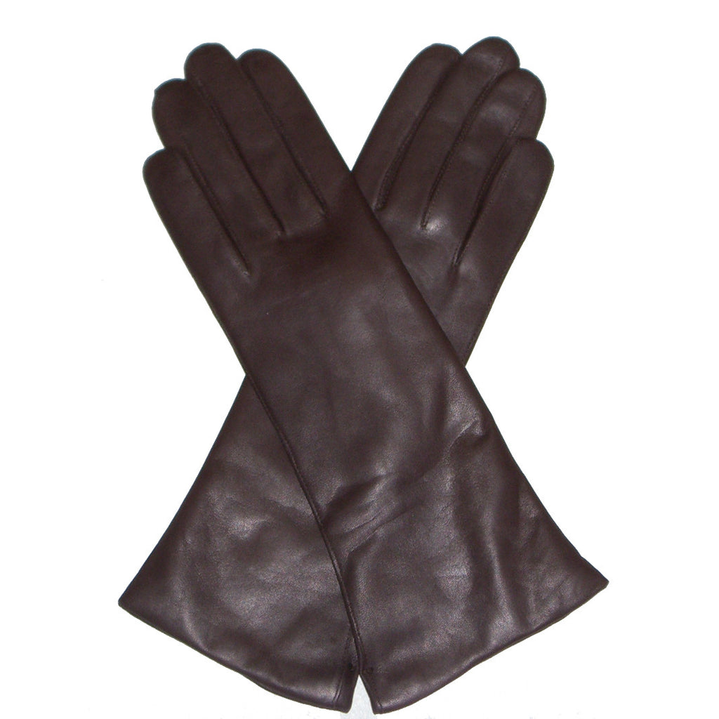 Dents Helene Women's 100% Cashmere Lined Long Plain Leather Gloves - Style: 7-1096