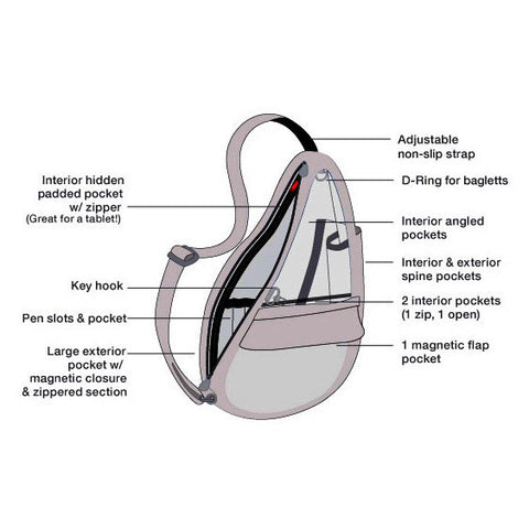 Healthy Back Bag  - Circular Motion Black White S- With Tech Pocket - Style: 19243-BW