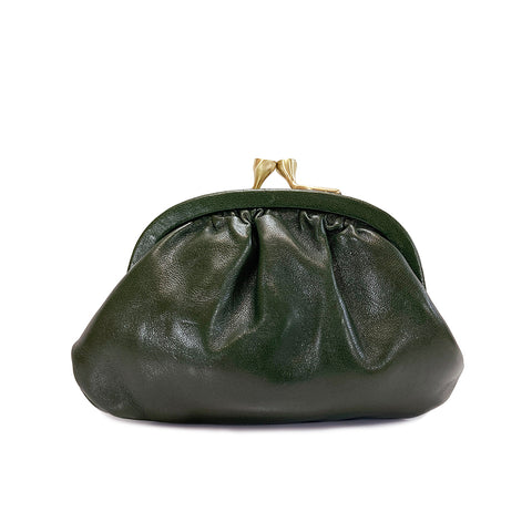 The Bridge Leather Clip Top Change Purse - Green - Style: 01308801