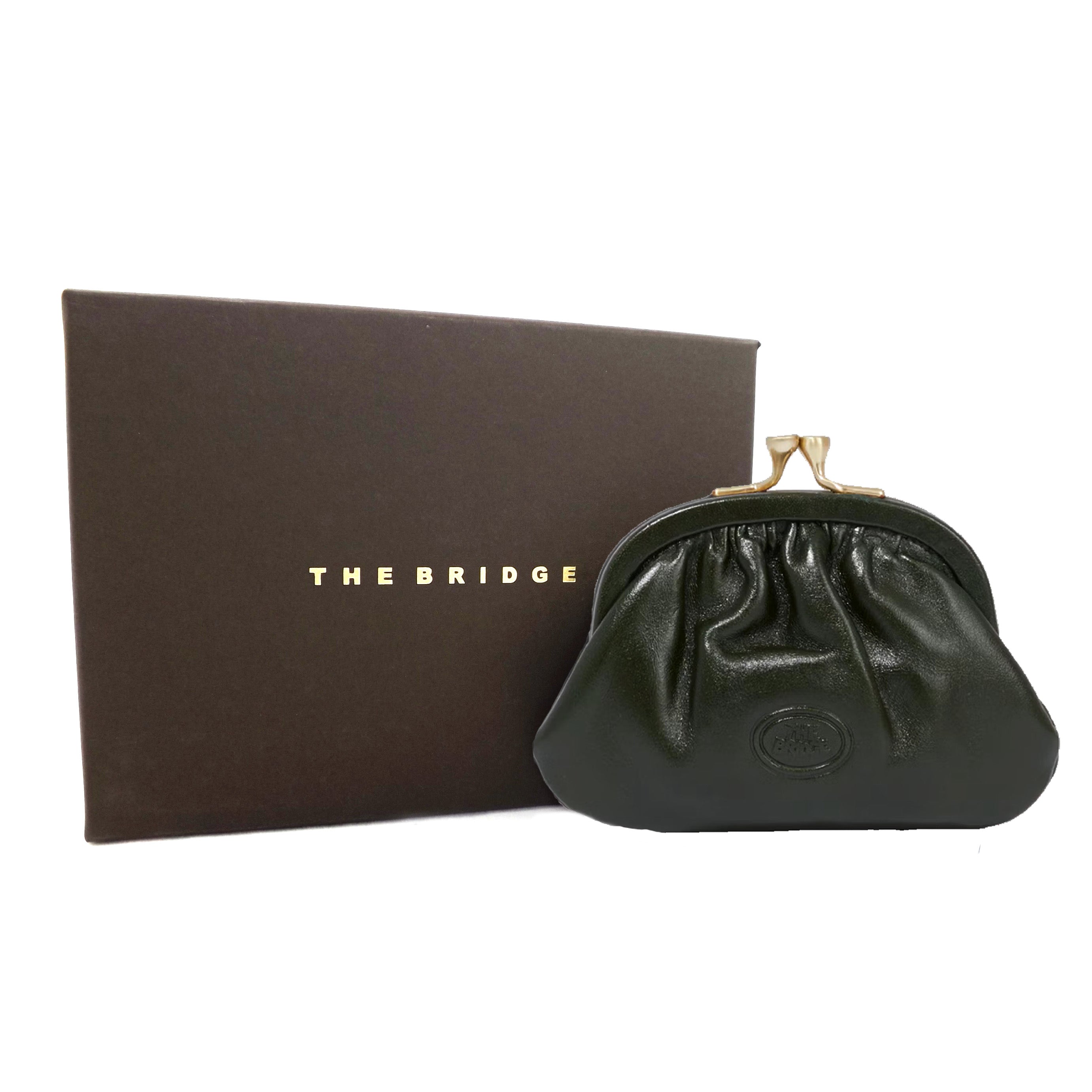 The Bridge Leather Clip Top Change Purse Green Style 01308801 Cox s Leather Shop