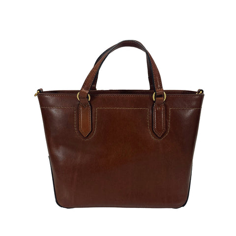 The Bridge Zip Topped Leather Tote Multiway 04172601 Brown