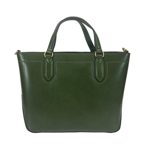 The Bridge Zip Topped Leather Tote Multiway 04172601 Green