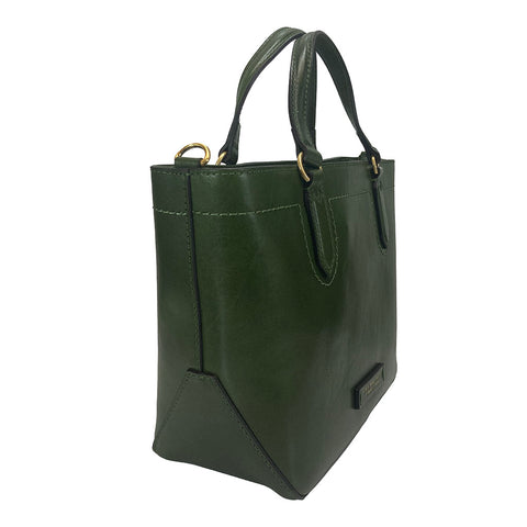The Bridge Zip Topped Leather Tote Multiway 04172601 Green