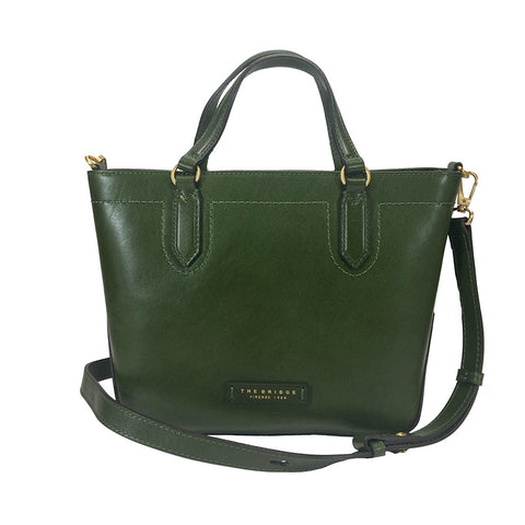 The Bridge Zip Topped Leather Tote Multiway 04172601 Green