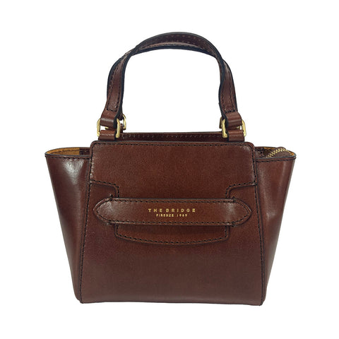 The Bridge Zip Topped  Leather Tote / Shoulder Bag - 04190601 Brown