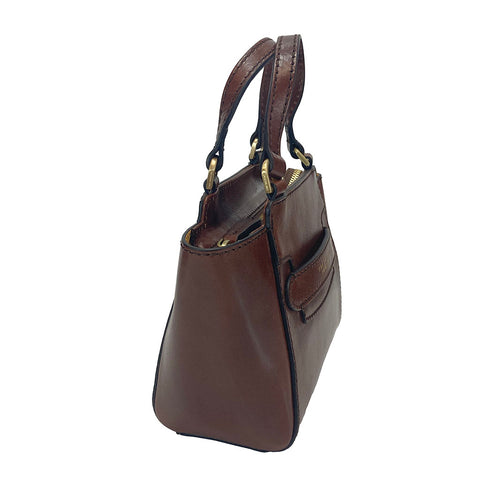 The Bridge Zip Topped  Leather Tote / Shoulder Bag - 04190601 Brown