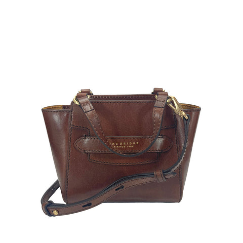 The Bridge Zip Topped  Leather Tote / Shoulder Bag - 04190601 Brown