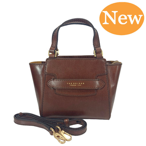 The Bridge Zip Topped  Leather Tote / Shoulder Bag - 04190601 Brown