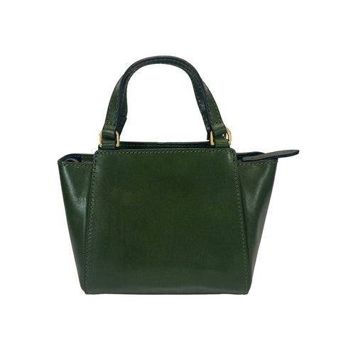 The Bridge Zip Topped  Leather Tote / Shoulder Bag - 04190601 Green