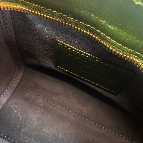 The Bridge Zip Topped  Leather Tote / Shoulder Bag - 04190601 Green