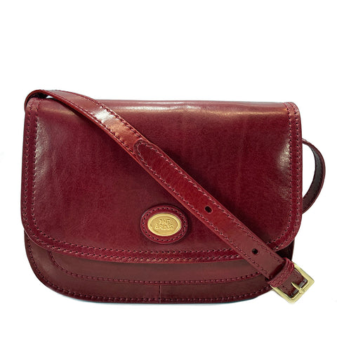 The Bridge Classic Leather Flap over bag - Style: 04402201 - Redcurrant