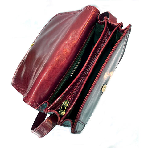 The Bridge Classic Leather Flap over bag - Style: 04402201 - Redcurrant