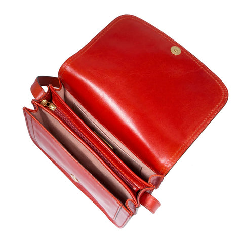 The Bridge Classic Leather Flap over bag - Style: 04402201 - Orange