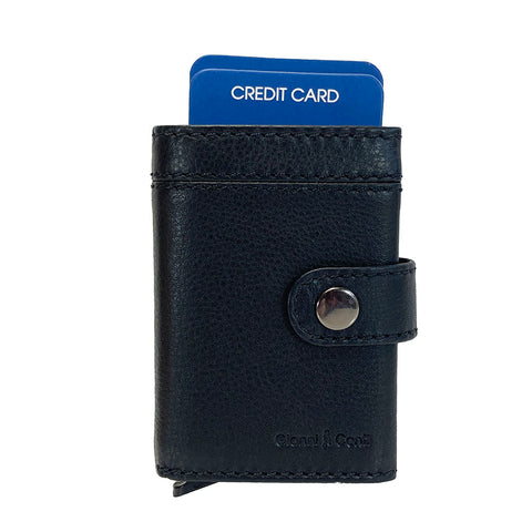 Gianni Conti Leather RFID Pop Up Credit Card Holder - Style: 1817107 - Black