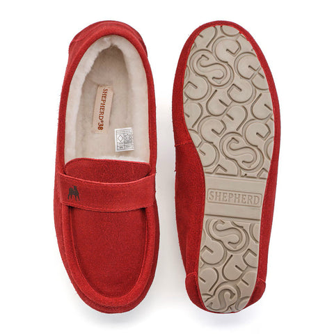 Shepherd Sheepskin Slipper - Style: Denver - Red