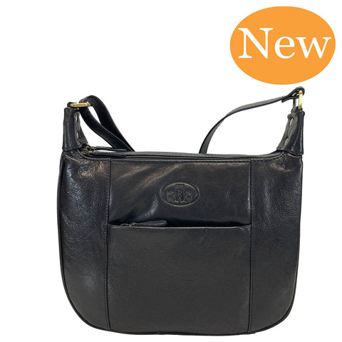 Rowallan Leather Cross Body/ Shoulder Bag - Style: 31-2821 Supatra - Black