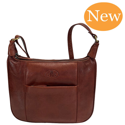 Rowallan Leather Cross Body/ Shoulder Bag - Style: 31-2821 Supatra - Cognac